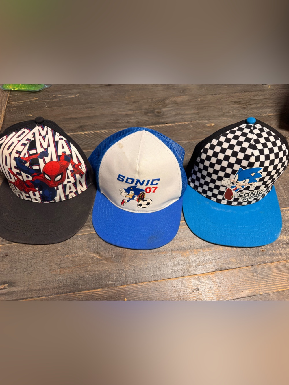 Sonic and Spider-Man Hats for Kids